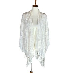 Milhua off white (cream) 100% baby alpaca cape / ruana One Size Made in Peru